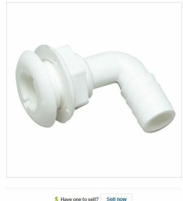 QTY 2 | Sea Choice 1-1/2in One Nut Plastic 90 Degree Bilge Pump Hose 50-18121