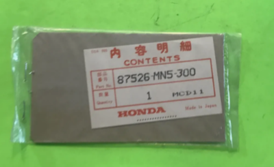 GENUINE Honda NOS 87526-MN5-300 LABEL, KEY POSITION