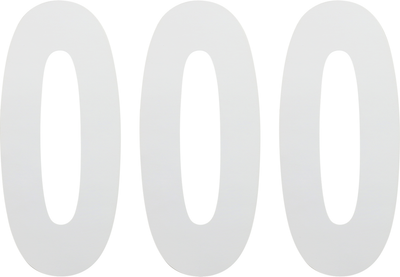 Factory Effex Standard 8" Number 0 (White) Part Number - FX02-4480 (Pack of 3)