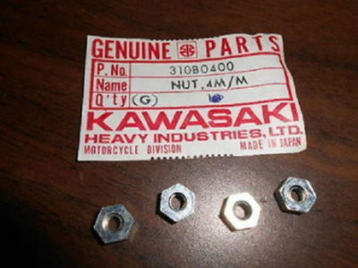 KAWASAKI OEM NOS 310B0400A Nut 4mm F5 QTY4 - Many Models