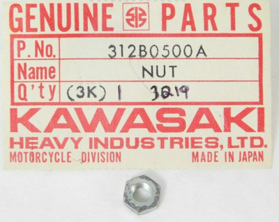 NOS QTY 2 Kawasaki 1971-2024 Z1 KV MT KDX KX KLR Ninja 5mm Nut 312B0500A