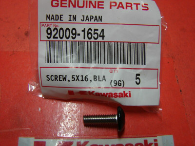 Kawasaki NOS NEW 92009-1654 Black Screw 5x16 AN BR ER EX KRF KSV KVF VN ZG ZR ZX