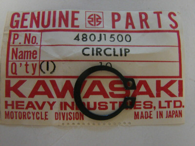 Kawasaki KZ1000 GPZ MACH I IV KH250 KZ750 KZ650 CIRCLIP 15mm OEM 480J1500 QTY 2