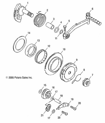 Polaris ATV Kick Pinion Assembly, Genuine OEM Part 0450190, Qty 1