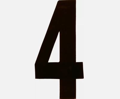 Dirt Digits XT63B-4 Competition Extreme Digit Stick-on Number #4 6" Black QTY-3