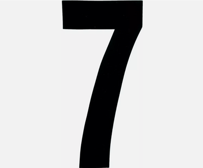 Dirt Digits XT63B-7 Competition Extreme Digit Stick-on Number #7 6" Black QTY-3