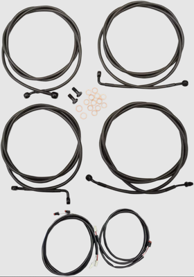 LA CHOPPERS Midnit Braided Handlebar Cable/Brake Line Kit 16" 17-19 HD 0662-0563