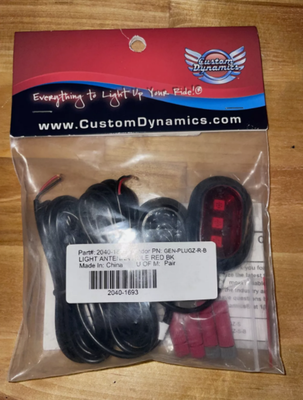 2014-2024 Harley Touring Custom Dynamics Light Antenna Hole Red 2040-1693