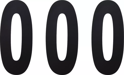 Factory Effex Standard Number Plate Number 8" #0 Black 02-4470 QTY-3