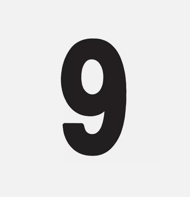 FACTORY EFFEX 7" BLACK #9 PRO NUMBER FOR NUMBER PLATE PART# FX02-4349