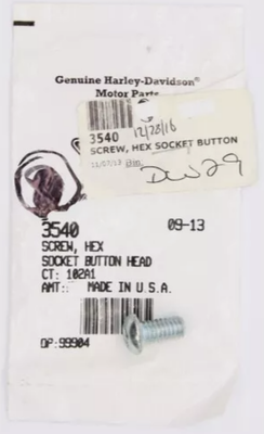 HARLEY DAVIDSON NEW OEM SCREW HEX SOCKET HEAD 3540 QTY 2