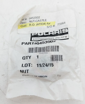 Polaris NEW OEM Castle Nut 0453502 for RZR Ranger Sportsman General ATV UTV