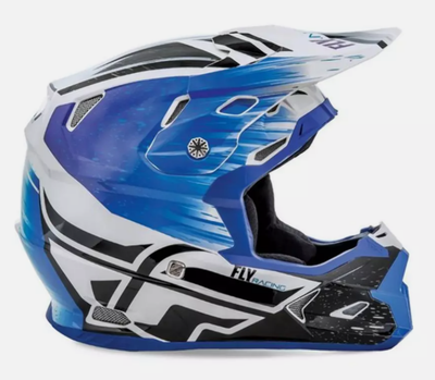 FLY RACING NEW TOXIN RESIN MX HELMET YOUTH SMALL BLK/BLUE 73-8523YS