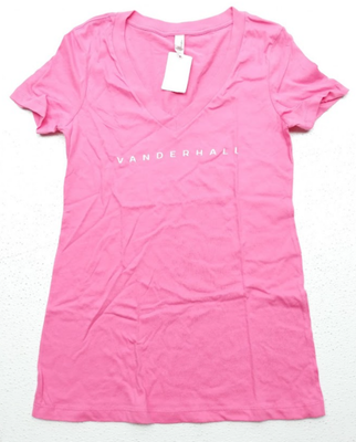 VANDERHALL NEW PINK WOMANS V-NECK T-SHIRT SIZE LARGE 69221323 LARGE