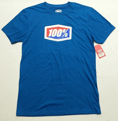 100% Official Logo T-Shirt Blue SIZE MEDIUM Powersports 3030-19981