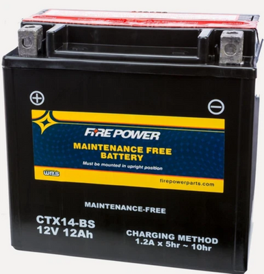 FirePower K1200S Factory Activated AGM Battery CTX14-BS