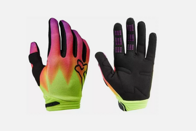 FOX 180 YOUTH GLOVES STATK SIZE YOUTH SMALL FLO YELLOW/ORANGE/PINK 30474-922-YS