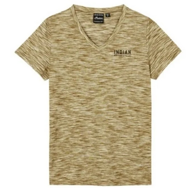 NWT Indian Motorcycle Womens Stencil Block Icon T-Shirt Khaki Sz Large 286297406