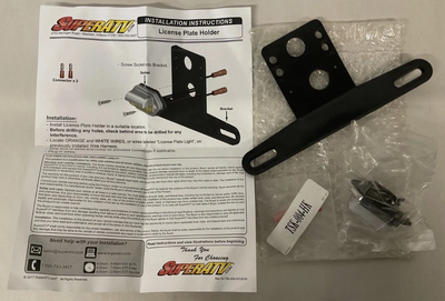 SuperATV Universal Lighted License Plate Holder UTV ATV Motorcycle TSK-004