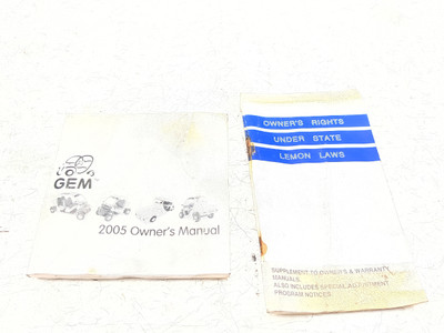 11 Polaris Gem EL Electric Golf Cart Owner's Manual