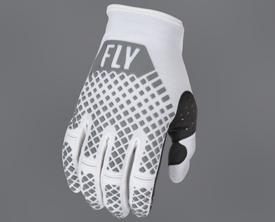 FLY RACING YOUTH KINETIC GLOVES - WHITE - YOUTH LARGE - 375-412YL