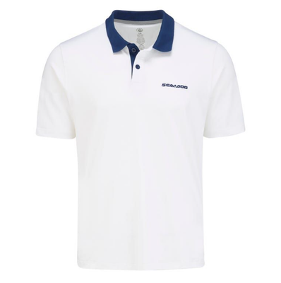 SEA-DOO Tech Short Sleeve Polo Shirt Men White/Navy MEDIUM (4544820601)