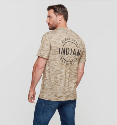 Indian Motorcycle Men's Stencil Block Icon T-Shirt, Khaki - Medium - 286296803
