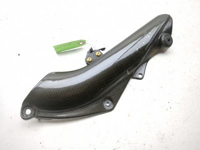 05 06 Kawasaki ZX6 ZX 636 Rear Left Heat Shield Cover Carbon Fiber