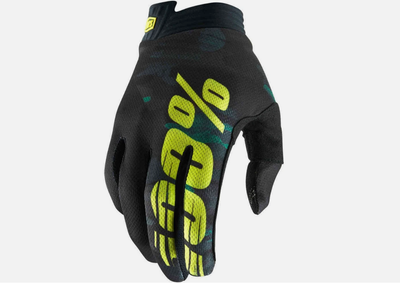 100% Youth iTrack Gloves Black, Camo, Hi-Vis SIZE: YOUTH SMALL 10015-064-04
