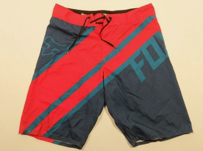 Fox Racing Sequenced Boardshort Red Blue Navy Size 32 16903-122-32