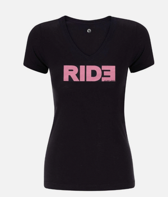 Can-Am Women's Ride V-neck Tee Black Medium 4542040690