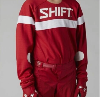 Youth White Label Haut Dirt Bike Jersey White/Red Youth Medium 26698-003-YL