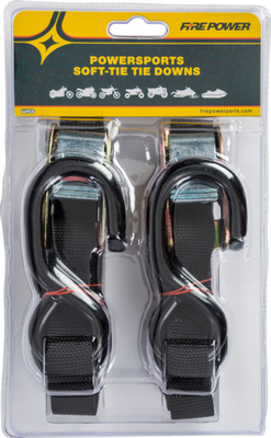 Fire Power 1" Tie-Down Black W/ Soft Tie 2 Pack 29-1005