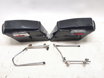 03-08 Kawasaki VN1600 Vulcan Classic Left Right Saddlebag W/ Rail Set K53000-188