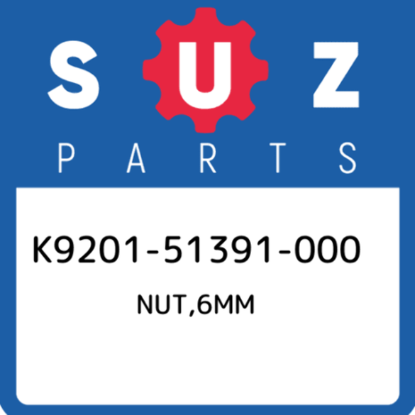 Suzuki Nut 6mm New Genuine OEM Part K9201-51391-000