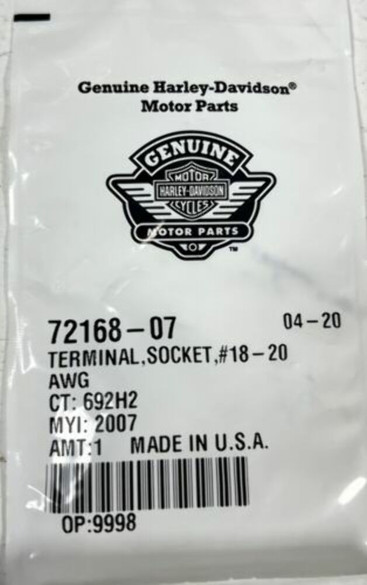 Harley Davidson OEM 72168-07 Terminal Socket QTY2 Harley Davidson OEM 72168-07 Terminal Socket QTY2