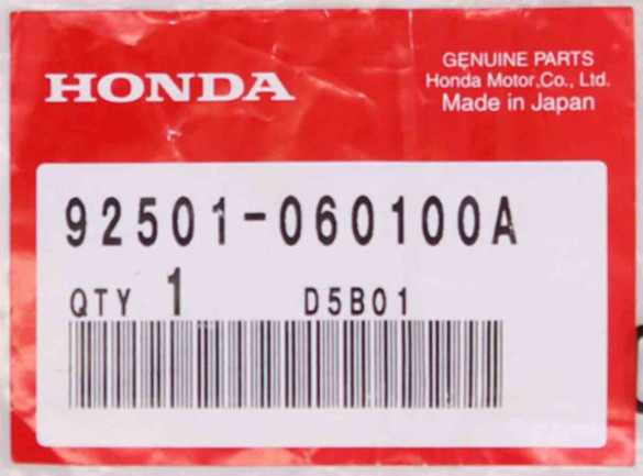 Genuine Honda Bolt Part Number - 92501-06010-0A QTY2 Genuine Honda Bolt Part Number - 92501-06010-0A QTY2