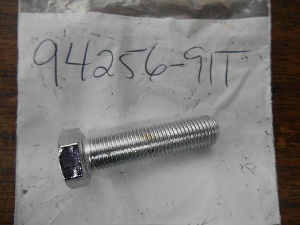 NOS OEM Harley Davidson Chrome 3/8"-24 x 1-1/2" Hex Head Bolt 94256-91T QTY 2