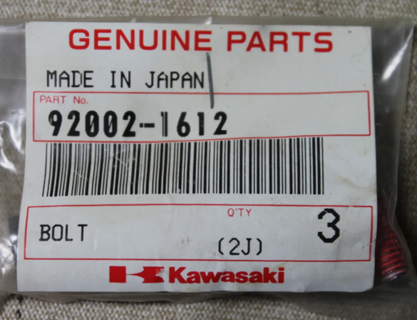 NOS Kawasaki Bolt 1 Piece OEM 92002-1612