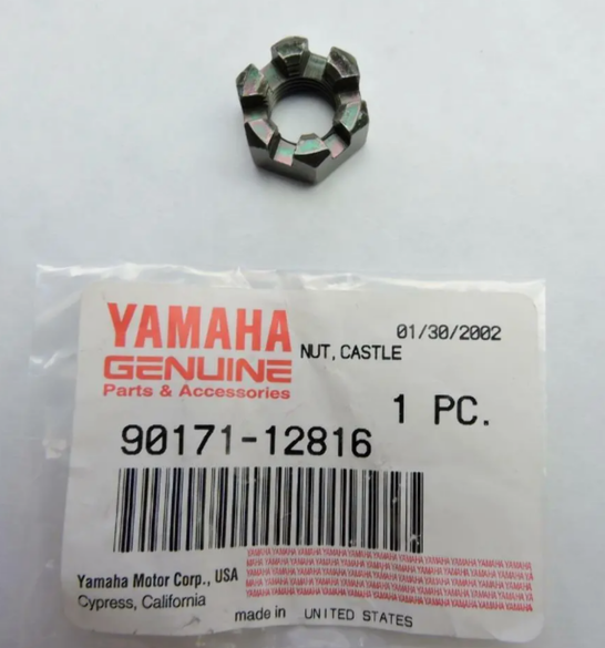 NOS Yamaha Nut, Castle 90171-12816 ATV UTV Blaster Warrior Big Bear Rhino