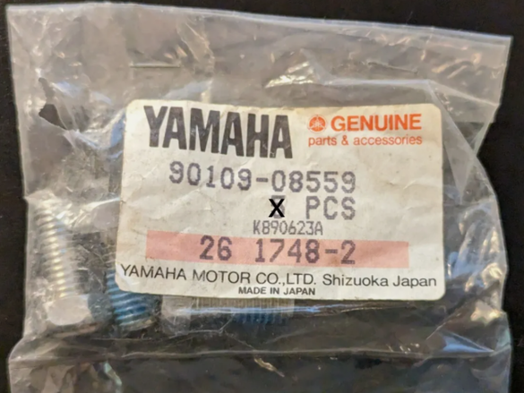 NOS Genuine Yamaha Snowmobile Bolt 1981 SR540 ET340 BR250 90109-08559 QTY 2 NOS Genuine Yamaha Snowmobile Bolt 1981 SR540 ET340 BR250 90109-08559 QTY 2