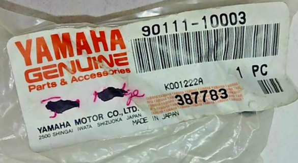 NOS GENUINE YAMAHA 90111-10003 BOLT NEW OEM QTY 2 NOS GENUINE YAMAHA 90111-10003 BOLT NEW OEM QTY 2