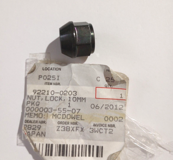 2005-2024 NOS Kawasaki Brute Force 650 750 Lock Nut 10MM ATV UTV 92210-0203