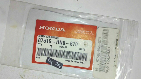 2000-2015 Honda ATV TRX400 TRX450 TRX500 TRX650 TRX680 NOS SELECT Mark