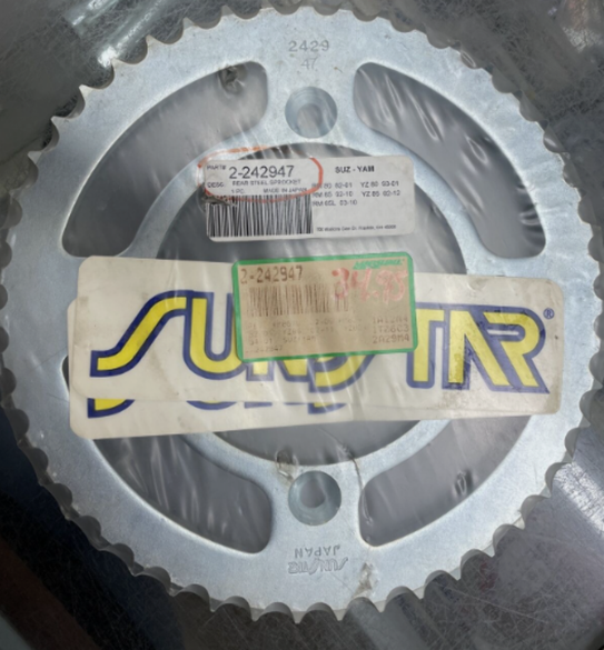 2002-2024 Yamaha YZ85 Sunstar Steel Rear Sprocket 47T 2-242947
