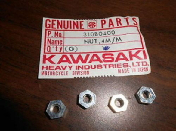 KAWASAKI OEM NOS 310B0400A Nut 4mm F5 QTY4 - Many Models