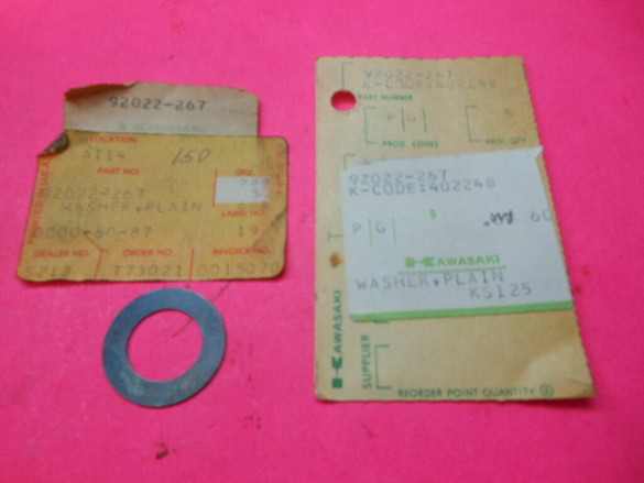 NOS OEM Kawasaki 1974-1976 KX125 PLAIN WASHER PART# 92022-267