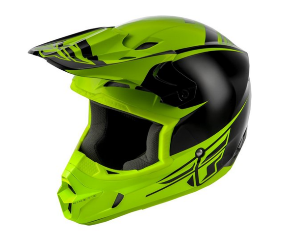 FLY RACING Kinetic Sharp Helmet Black/Hi-Vis Youth S DOT ECE 73-3400YS