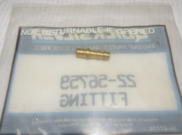 1986-2006 Mercury Mariner Outboard Fuel Line Fitting QUICKSILVER 22-56759 OEM