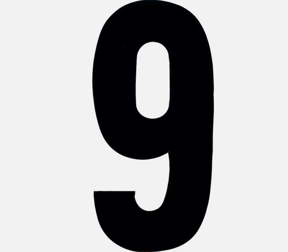 Dirt Digits XT63B-9 Extreme Digits Competition Stick-On 6in Black Number-9 QTY-3